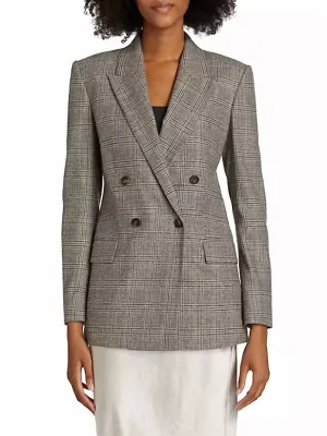 Plaid Double Breasted Blazer In Heritage Glen Plaid