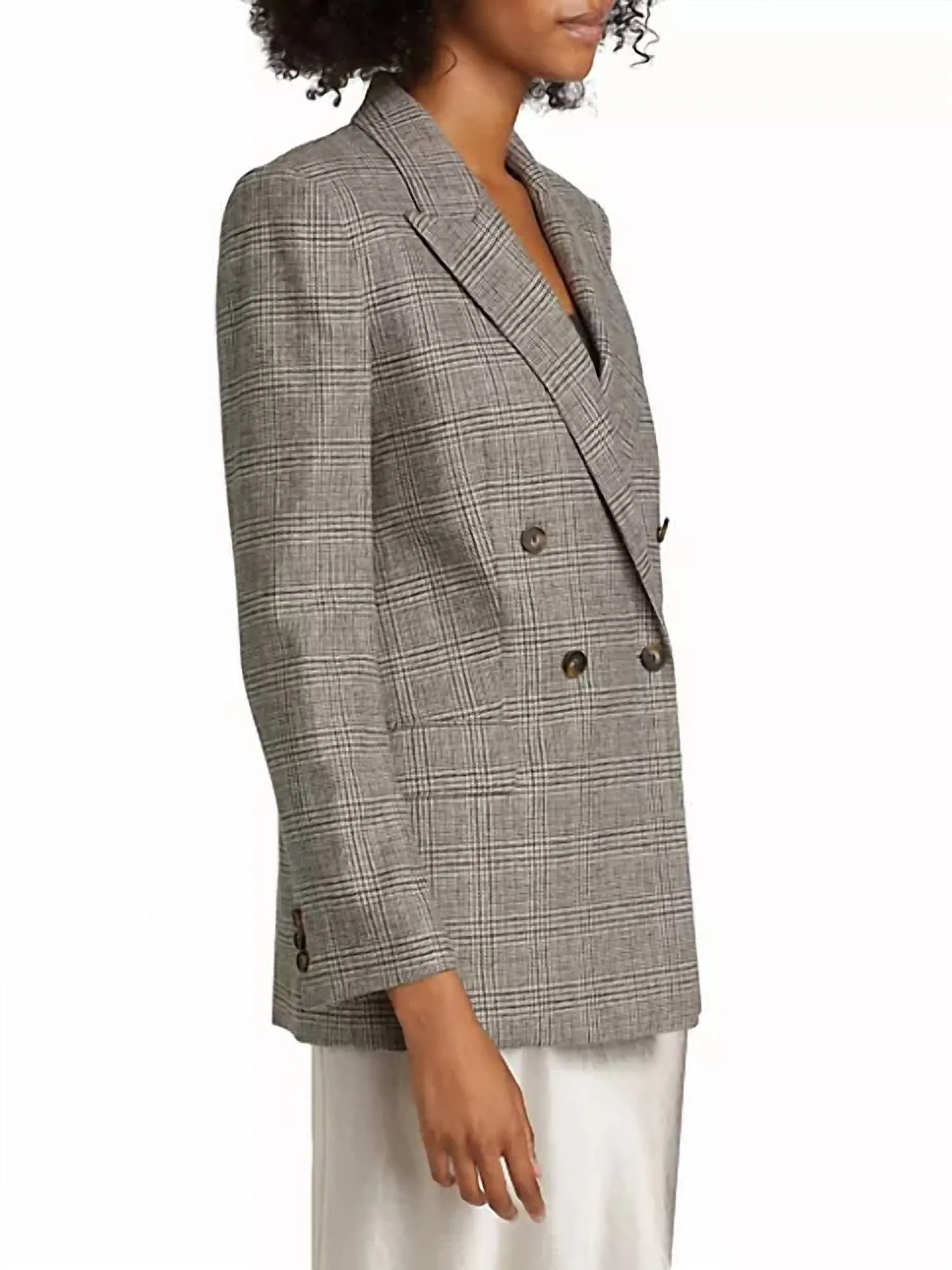 Plaid Double Breasted Blazer In Heritage Glen Plaid