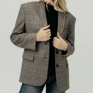 Quinn Blazer In Black & Grey Plaid