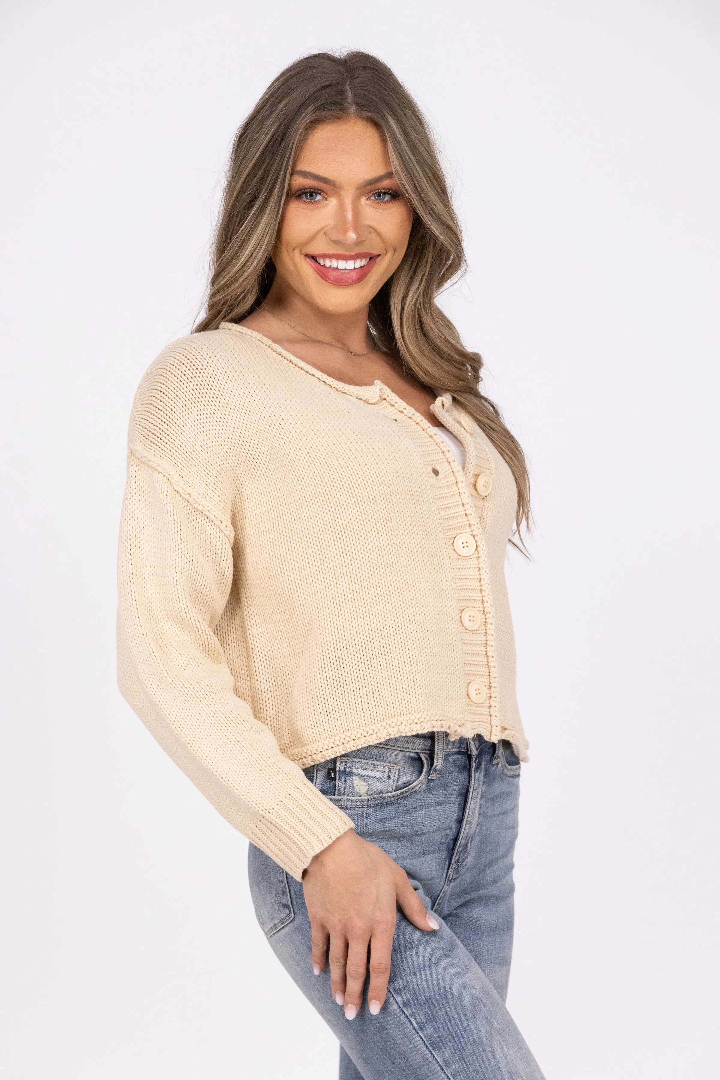 Real Karma Women's Layering Long Sleeve Cardigan