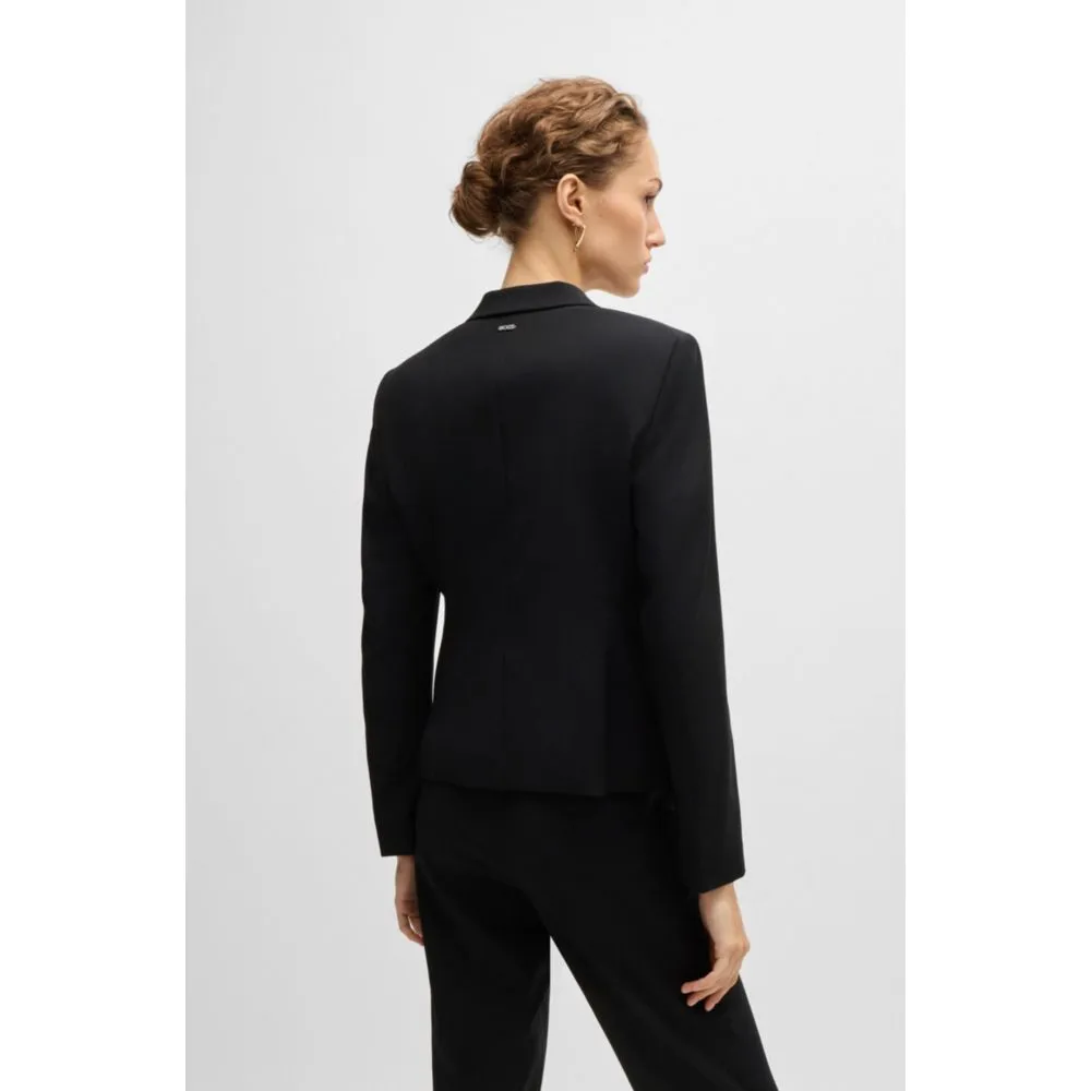 Regular-fit button-up jacket in virgin wool