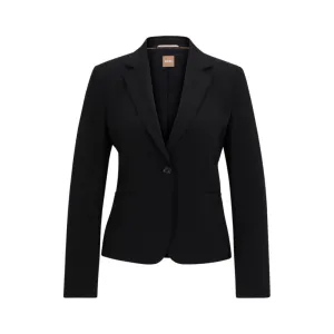 Regular-fit button-up jacket in virgin wool