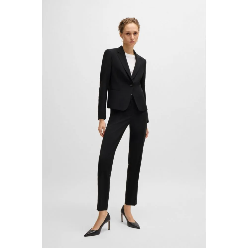 Regular-fit button-up jacket in virgin wool