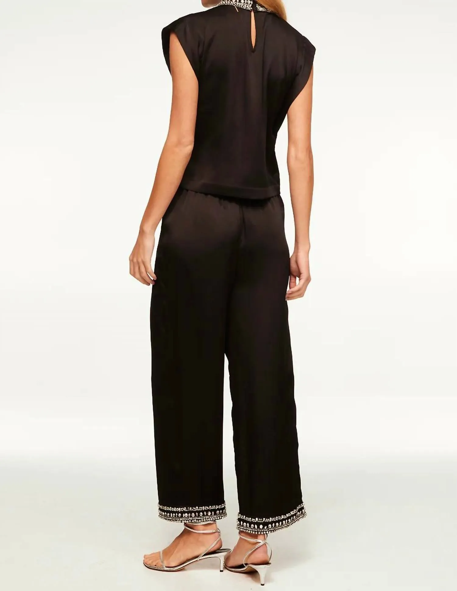 Riley Top In Black Satin