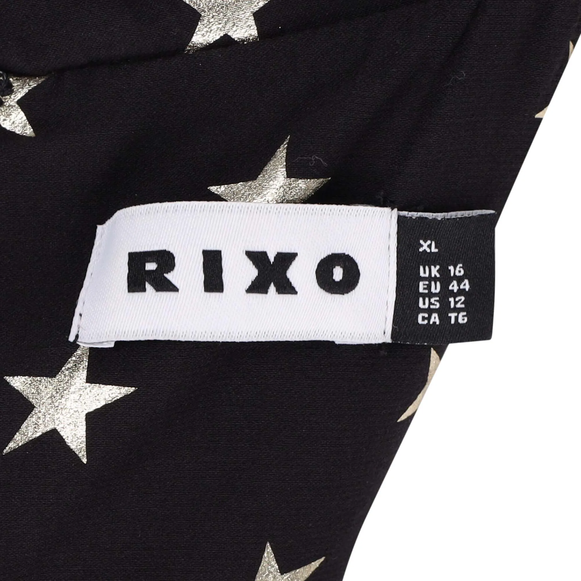Rixo Star-print Reverse-collar Jumpsuit in Black Viscose