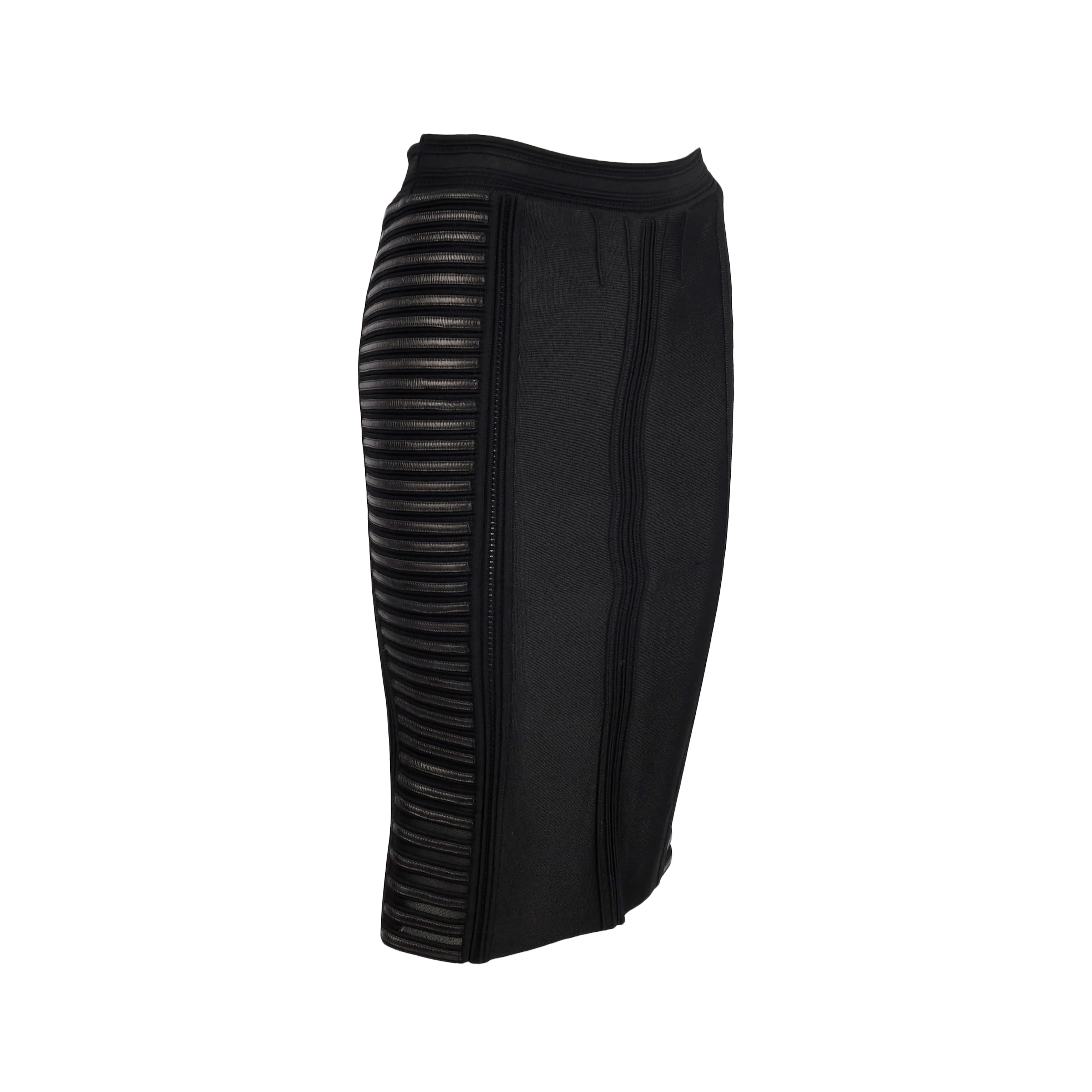 Roberto Cavalli Strechy Midi Skirt with Lined Details - '10s