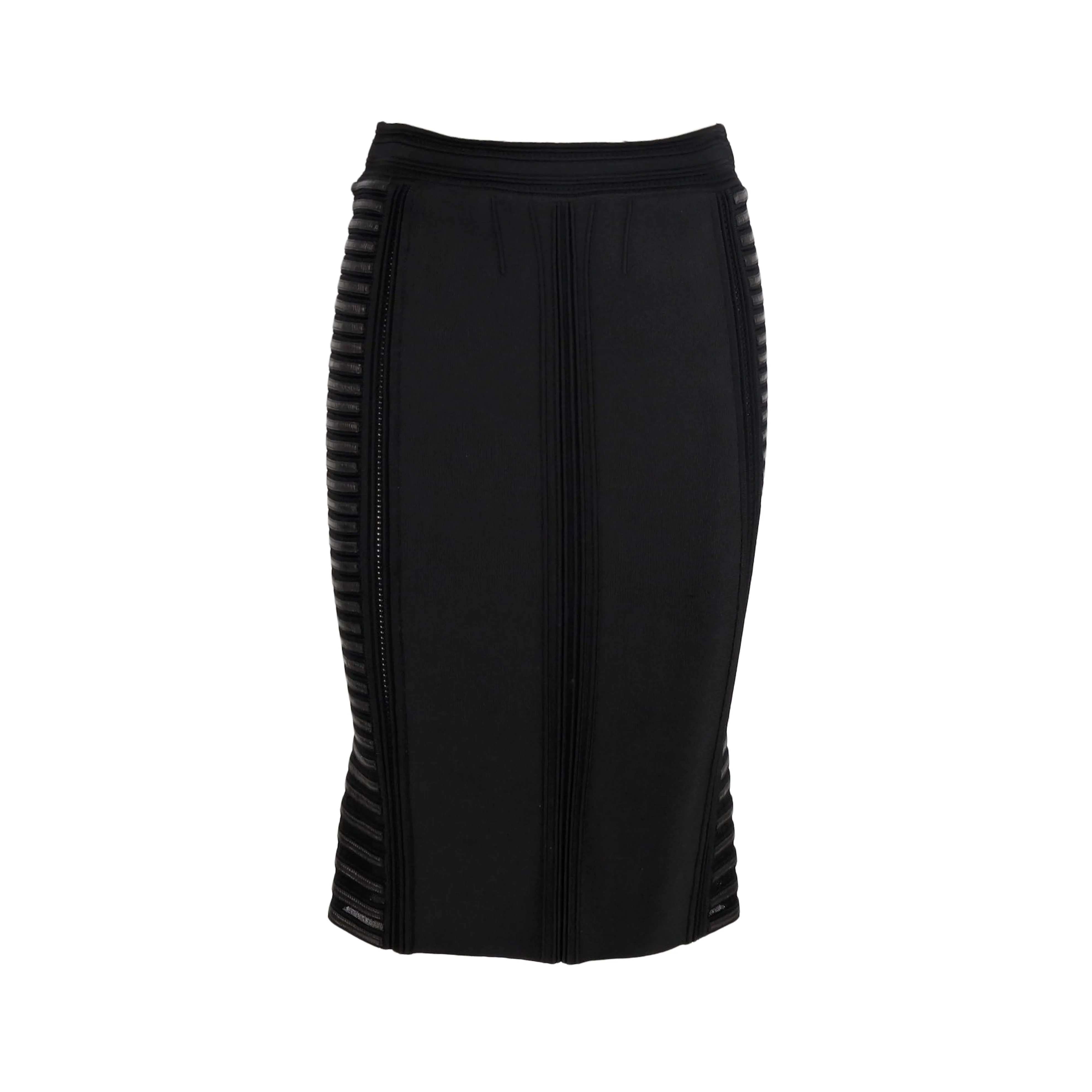 Roberto Cavalli Strechy Midi Skirt with Lined Details - '10s