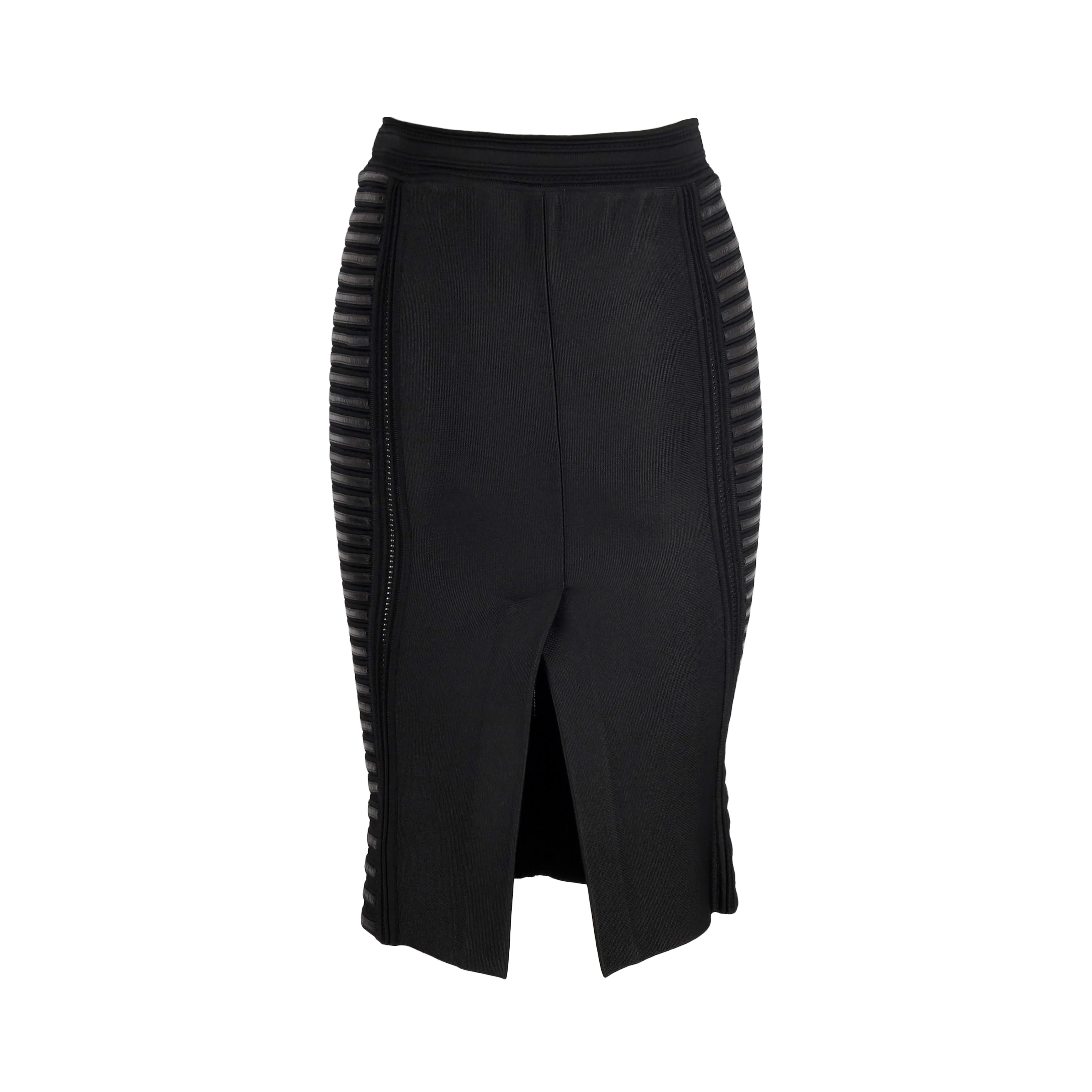 Roberto Cavalli Strechy Midi Skirt with Lined Details - '10s