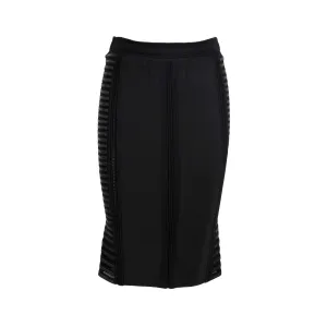 Roberto Cavalli Strechy Midi Skirt with Lined Details - '10s