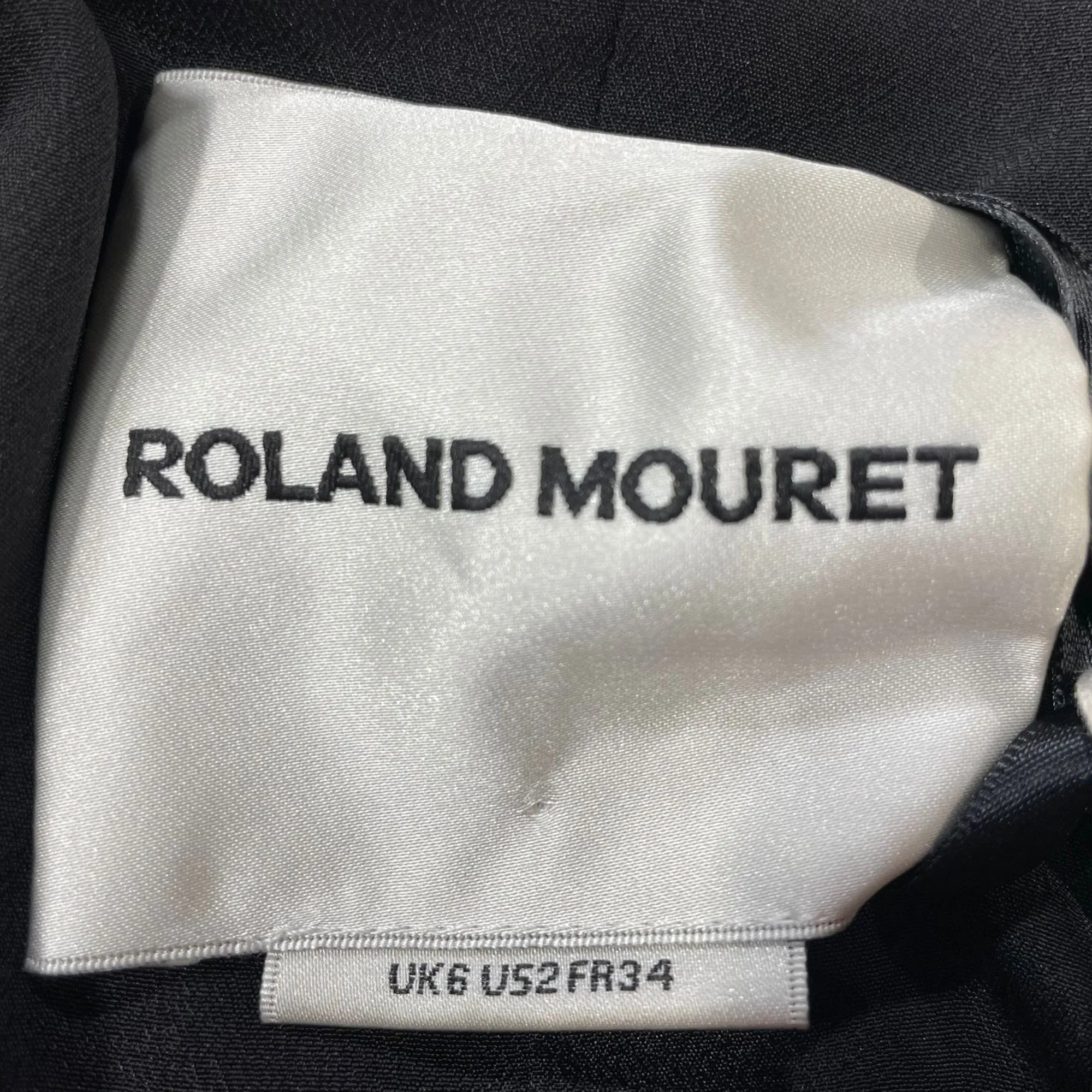Roland Mouret Collared Hidden Closure Blazer in Black Wool