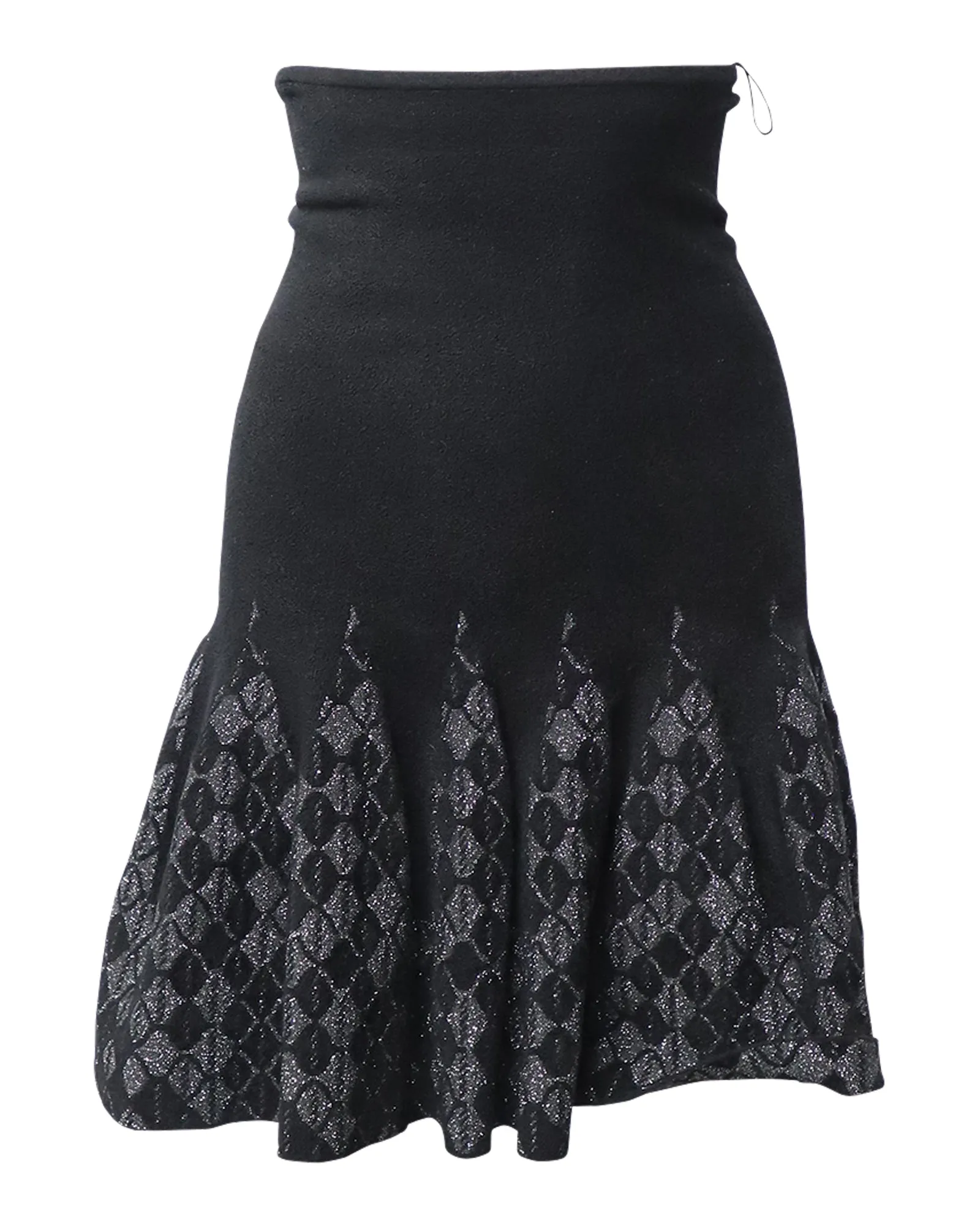 Roland Mouret Fluted Godet Skirt in Black Viscose