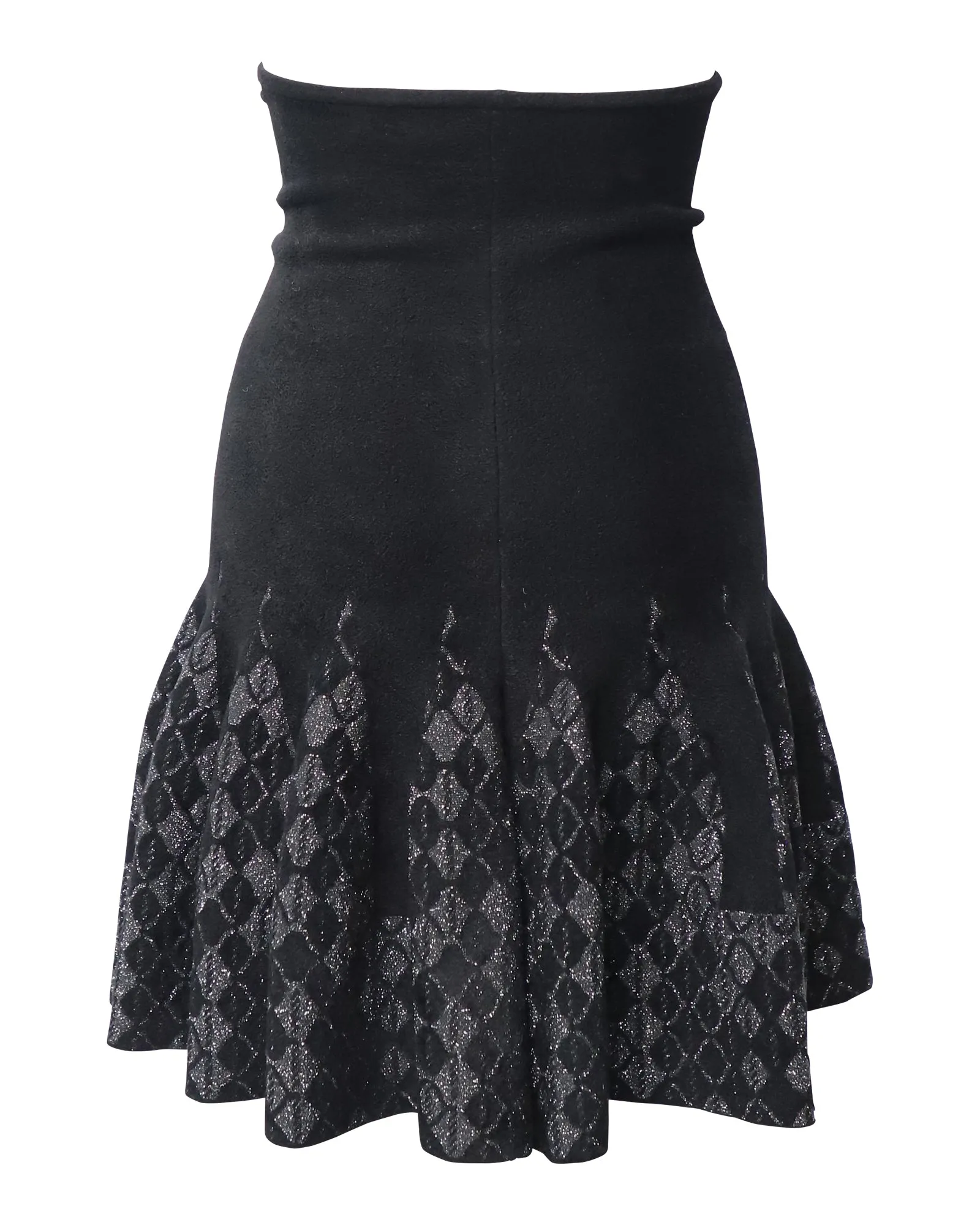 Roland Mouret Fluted Godet Skirt in Black Viscose