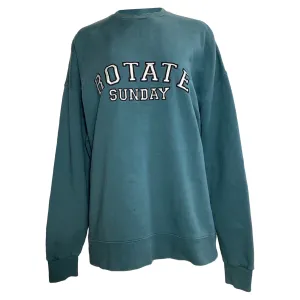 Rotate Sunday Iris Logo Sweater in Blue Green Cotton