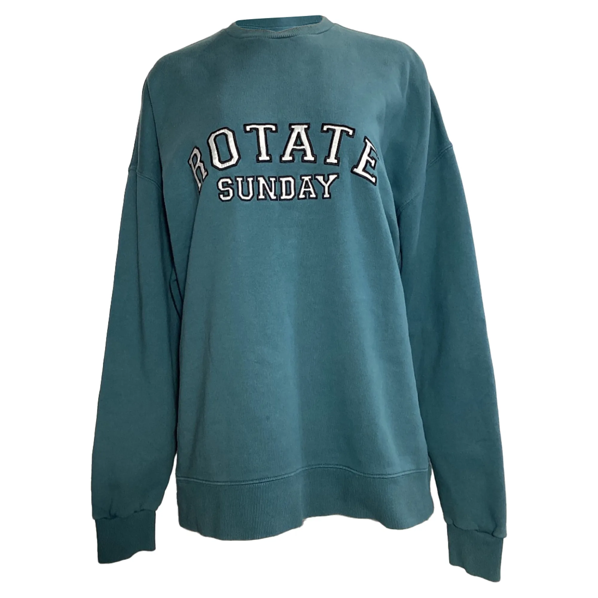 Rotate Sunday Iris Logo Sweater in Blue Green Cotton