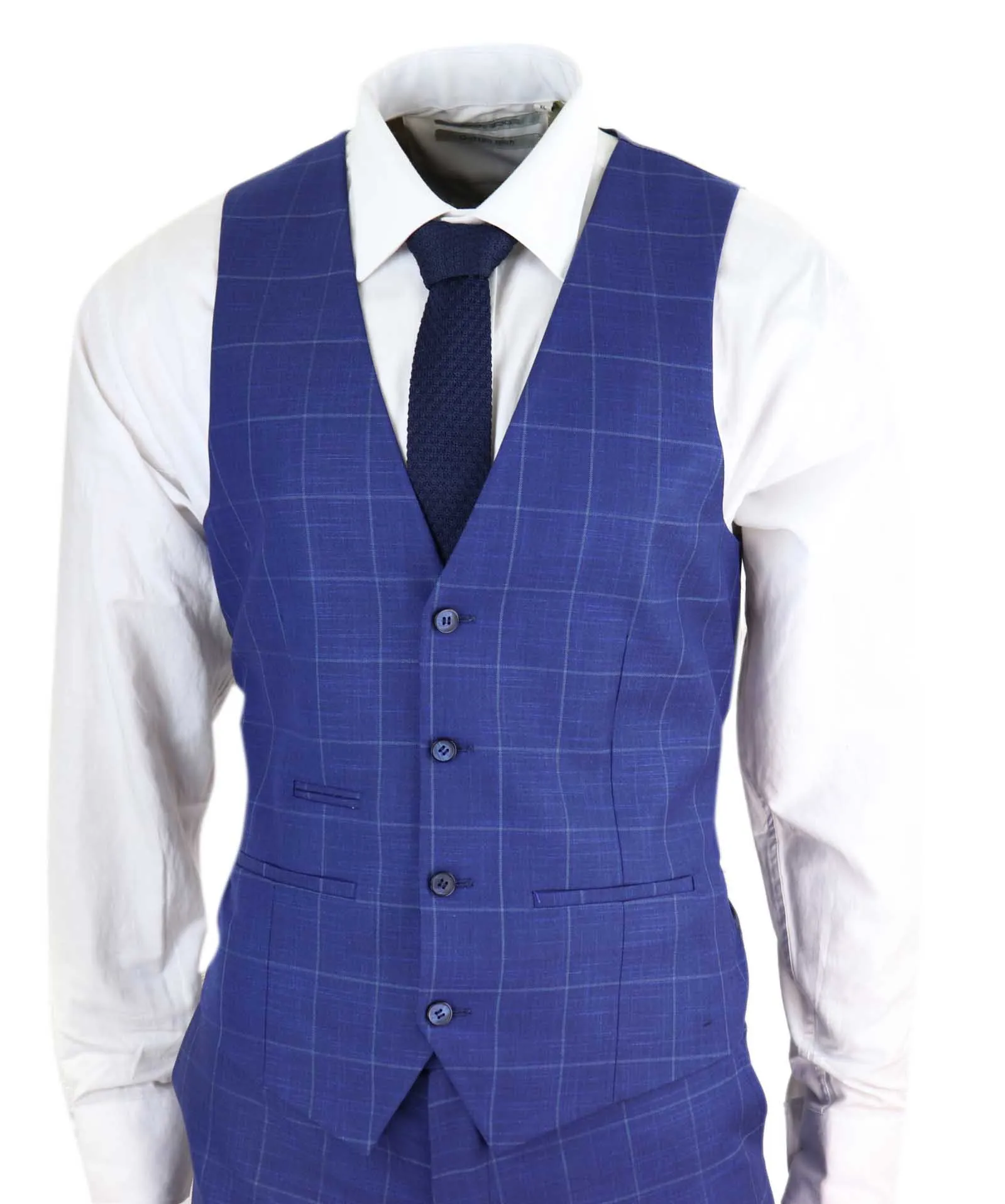 Rover 3 Piece Suit Blue Check Suit Formal