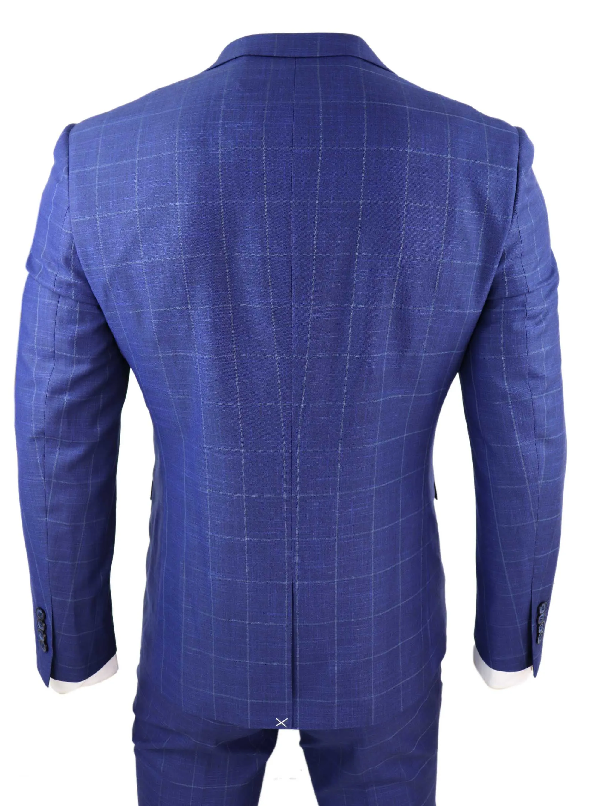 Rover 3 Piece Suit Blue Check Suit Formal