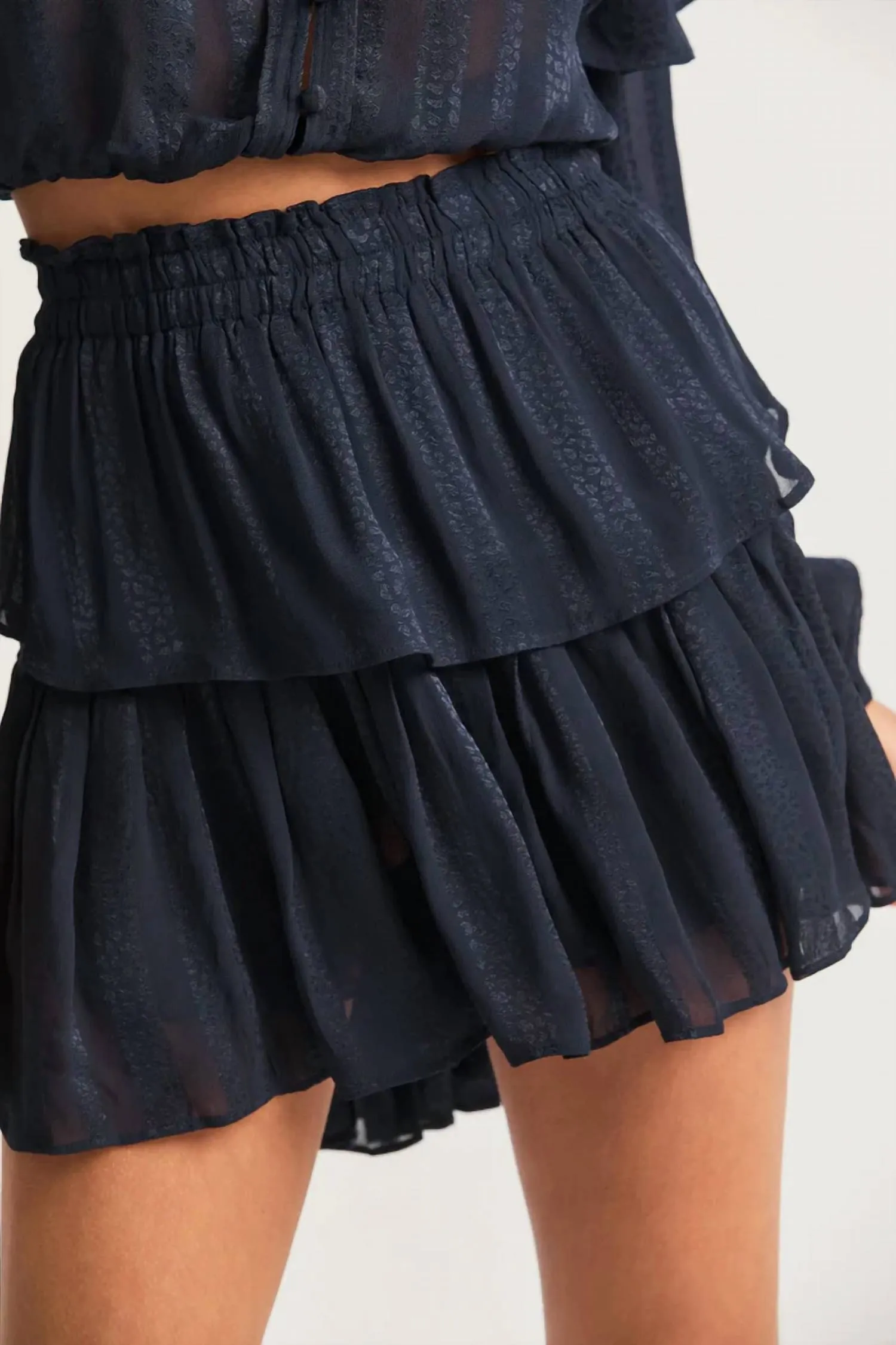 Ruffle Mini Skirt In Midnight