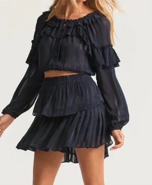 Ruffle Mini Skirt In Midnight