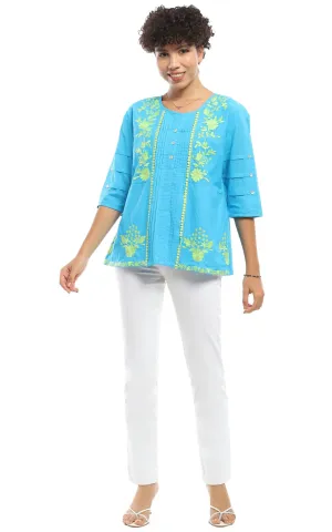 *SALE* PARSLEY & SAGE INA TOP - TURQUOISE