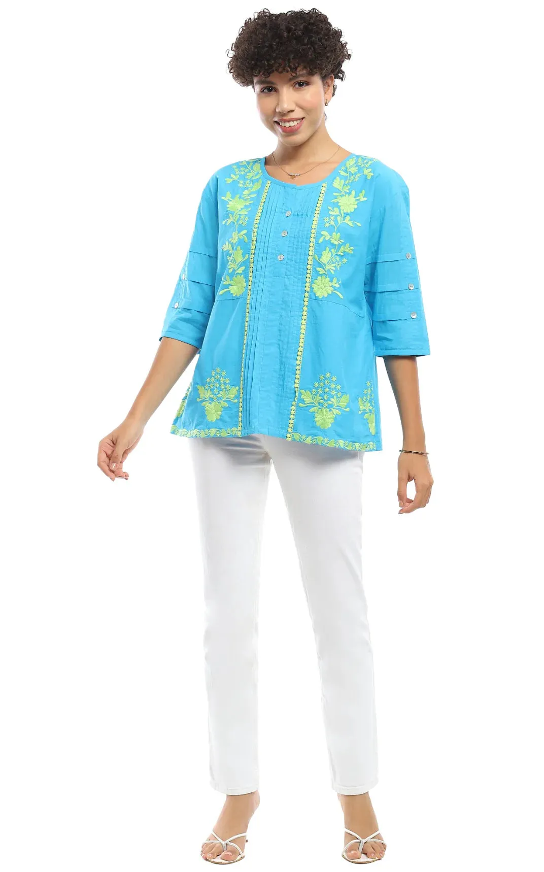 *SALE* PARSLEY & SAGE INA TOP - TURQUOISE