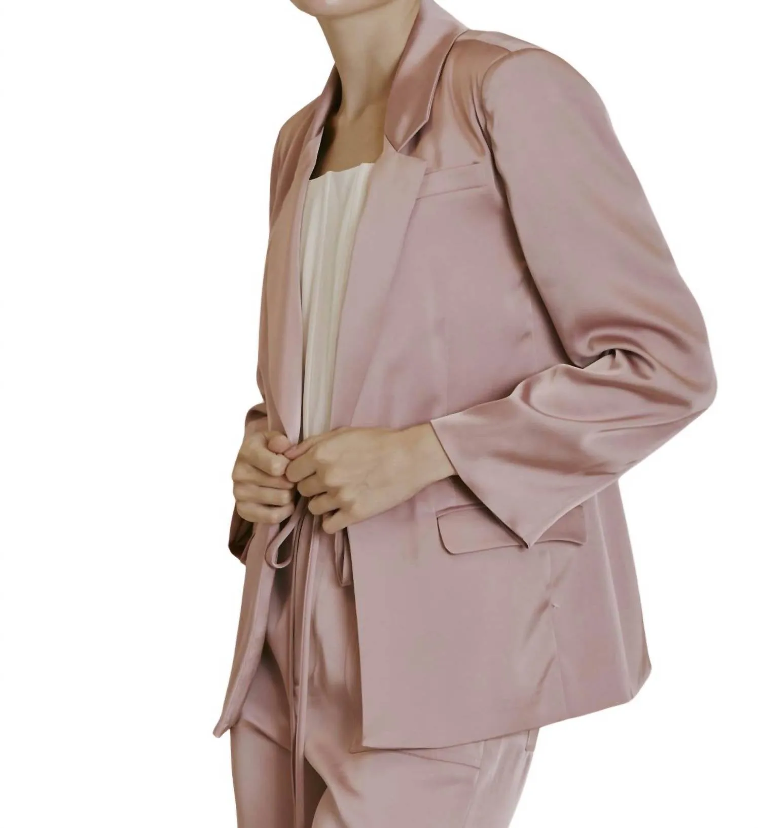 Satin Blazer In Mauve