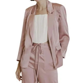 Satin Blazer In Mauve