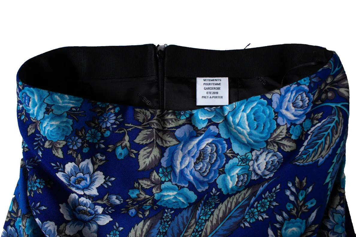 Scarf fringe skirt in blue