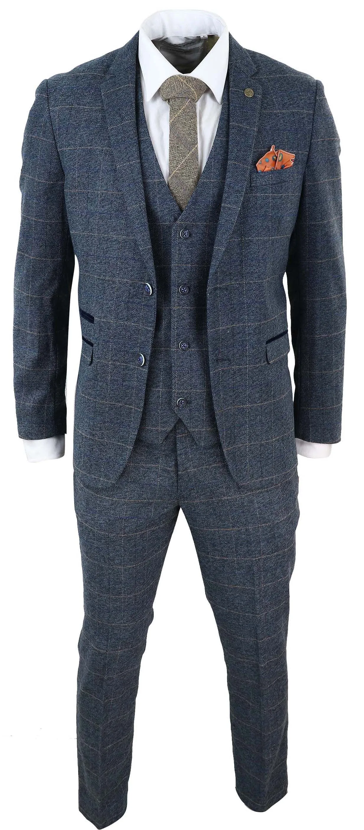 Scott 3 Piece Suit Herringbone Tweed