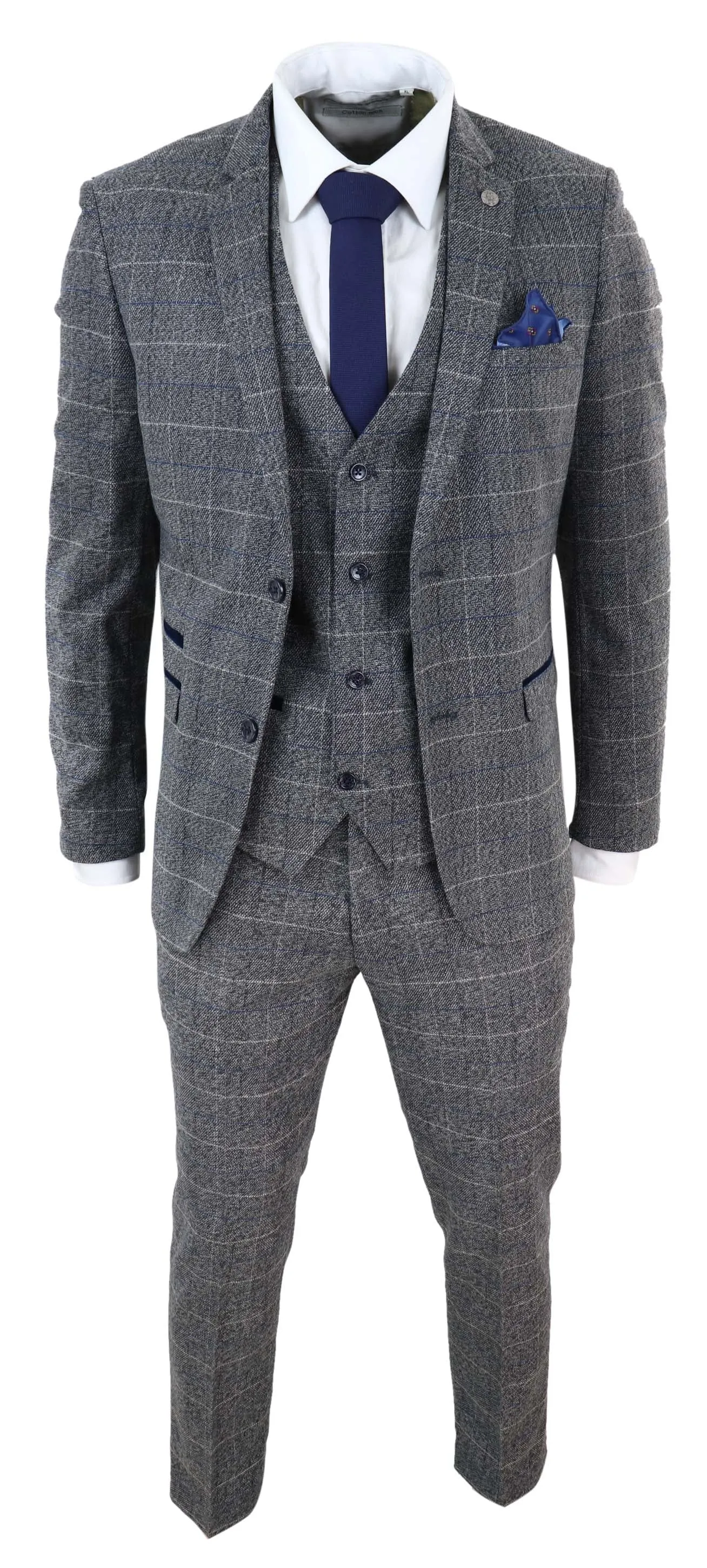 Scott 3 Piece Suit Herringbone Tweed