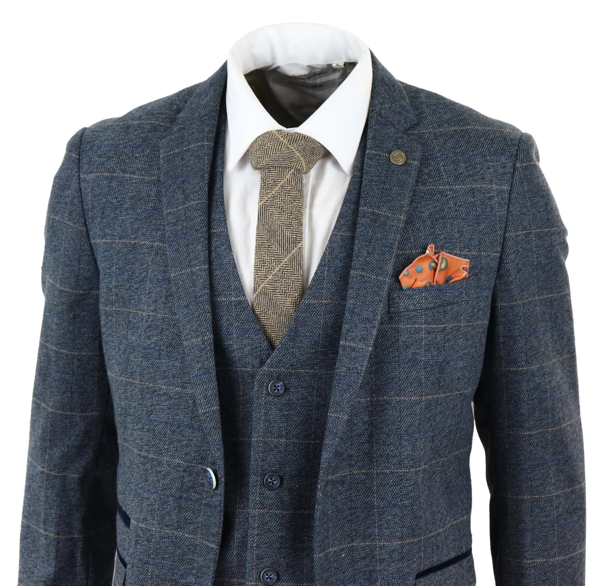Scott 3 Piece Suit Herringbone Tweed