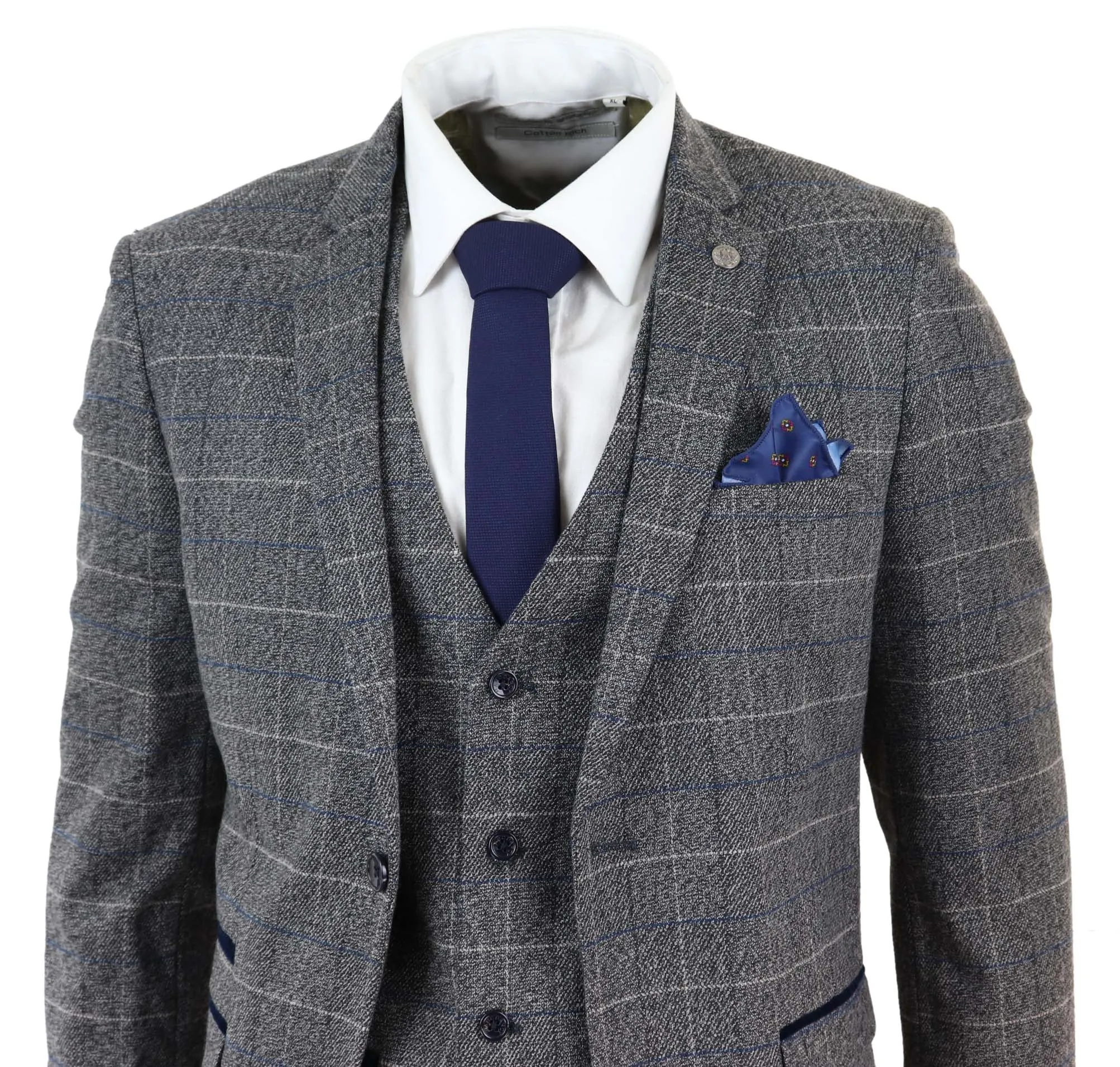 Scott 3 Piece Suit Herringbone Tweed