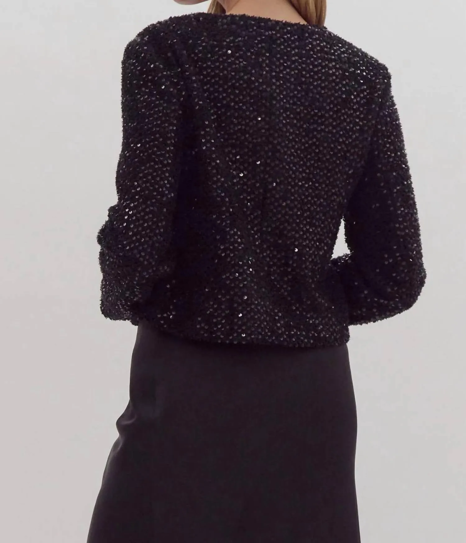 Sequin-Embellished Blazer In Black