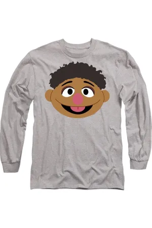 Sesame Street Tamir Face Long Sleeve Adult Tee / T-Shirt
