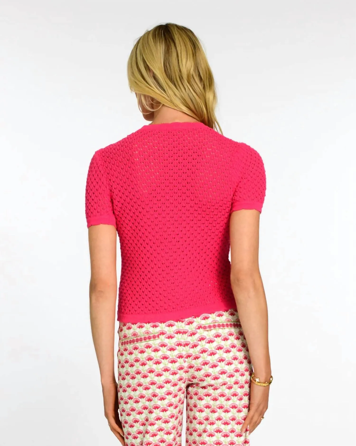 Shelby Short Sleeve Sweater In Love Potion