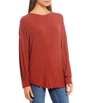Shimmy Shake Open Back Oversized Top In Cowboy