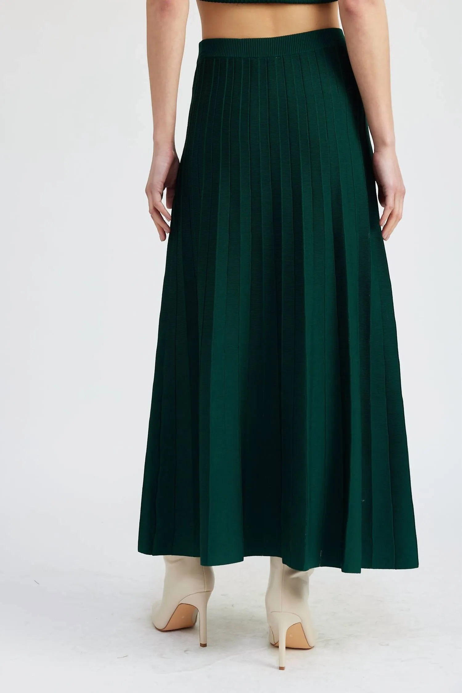 Sigrid Midi Skirt In Forest Green