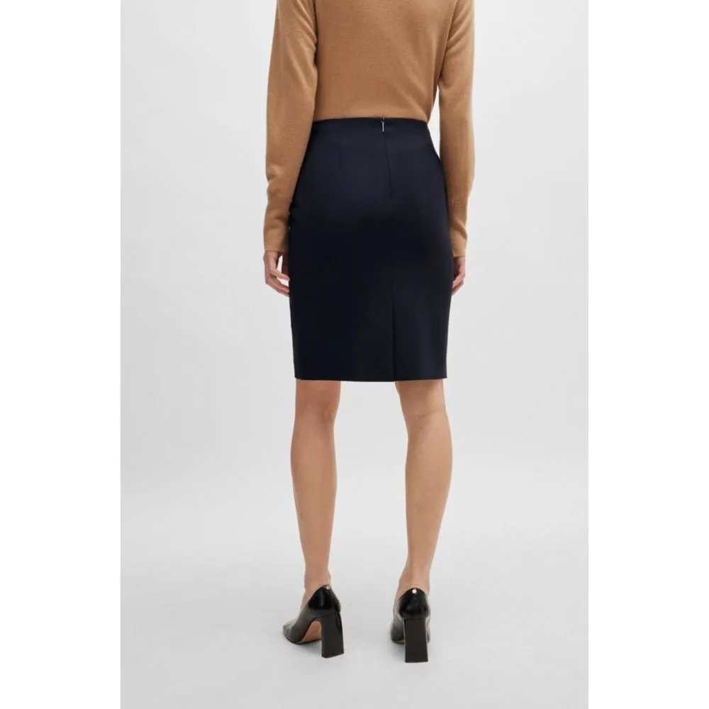 Slim-fit pencil skirt in virgin wool