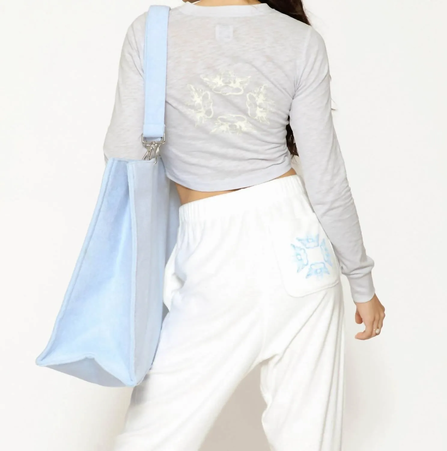 Spread Your Wings Crop Henley Top In Periwinkle