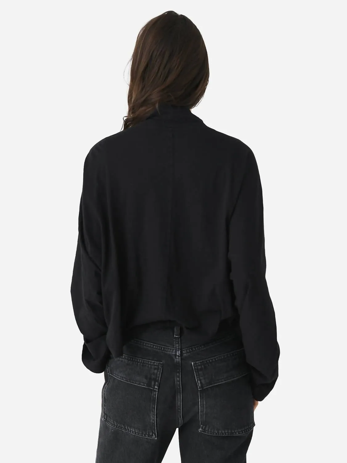 Stacey Mock Neck Tee In Black