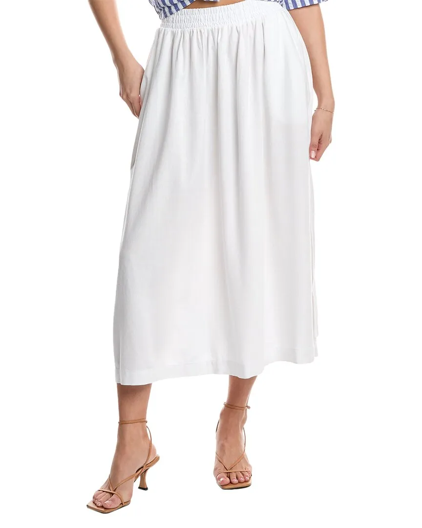 Stateside Linen-Blend Midi Skirt