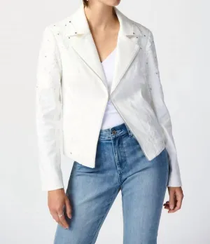 Studded Suede Blazer In Vanilla