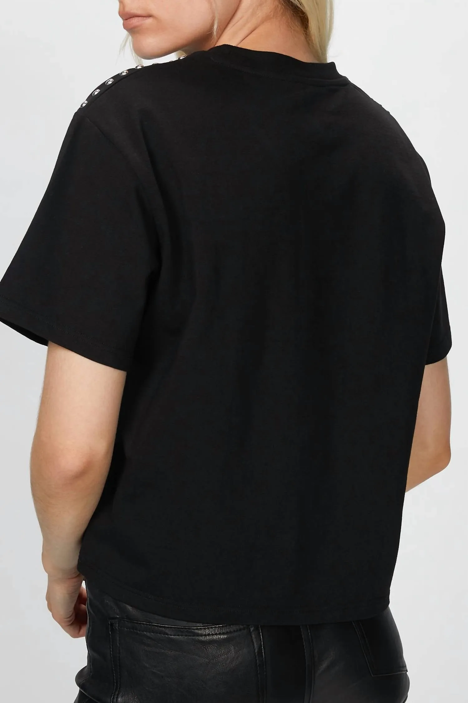 T-Shirt With Studs In Black