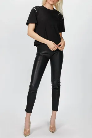 T-Shirt With Studs In Black