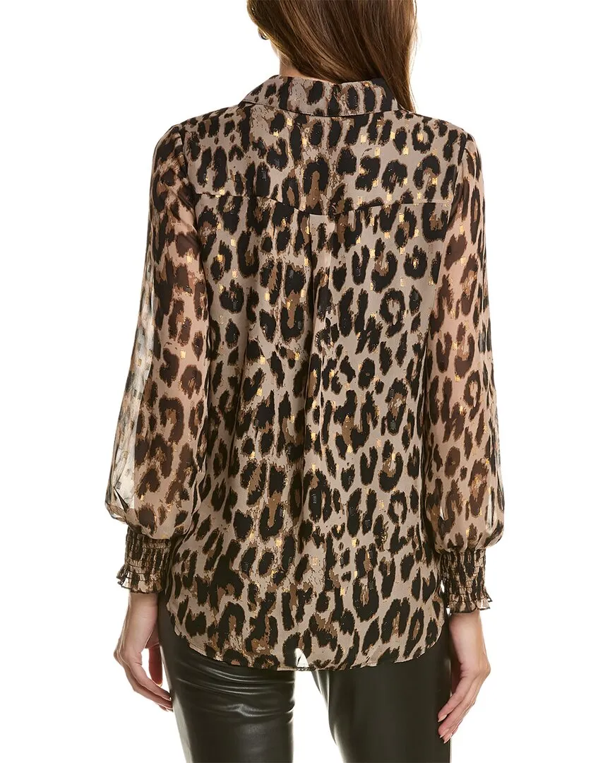 T Tahari Smocked Cuff Blouse
