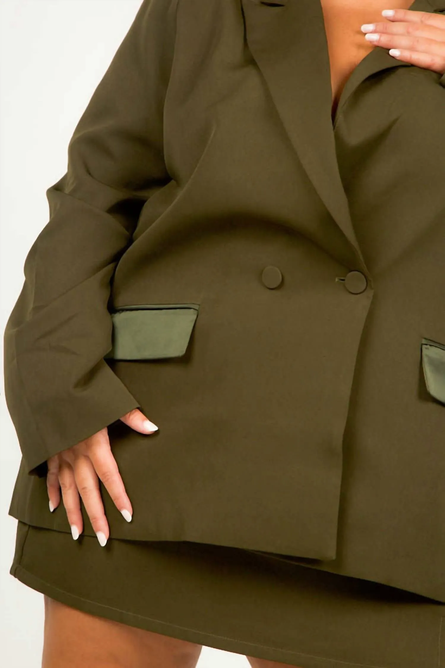 Tailored Blazer In Khaki Green
