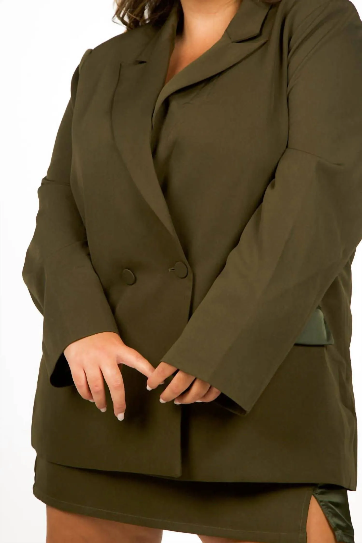 Tailored Blazer In Khaki Green