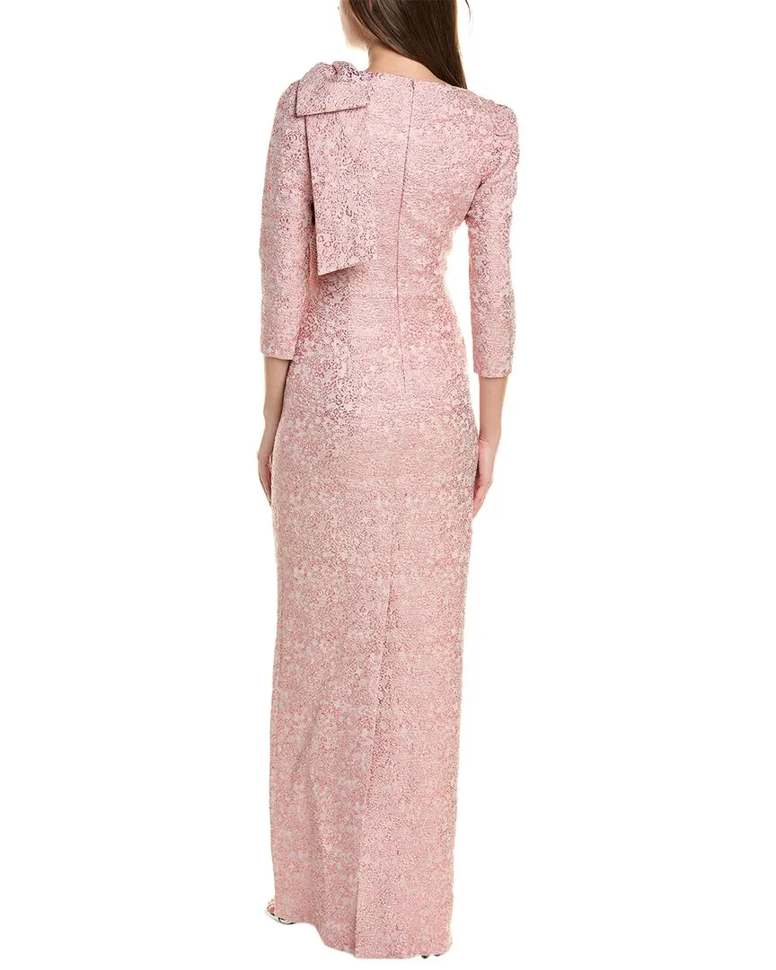 Teri Jon by Rickie Freeman Metallic Jacquard Gown