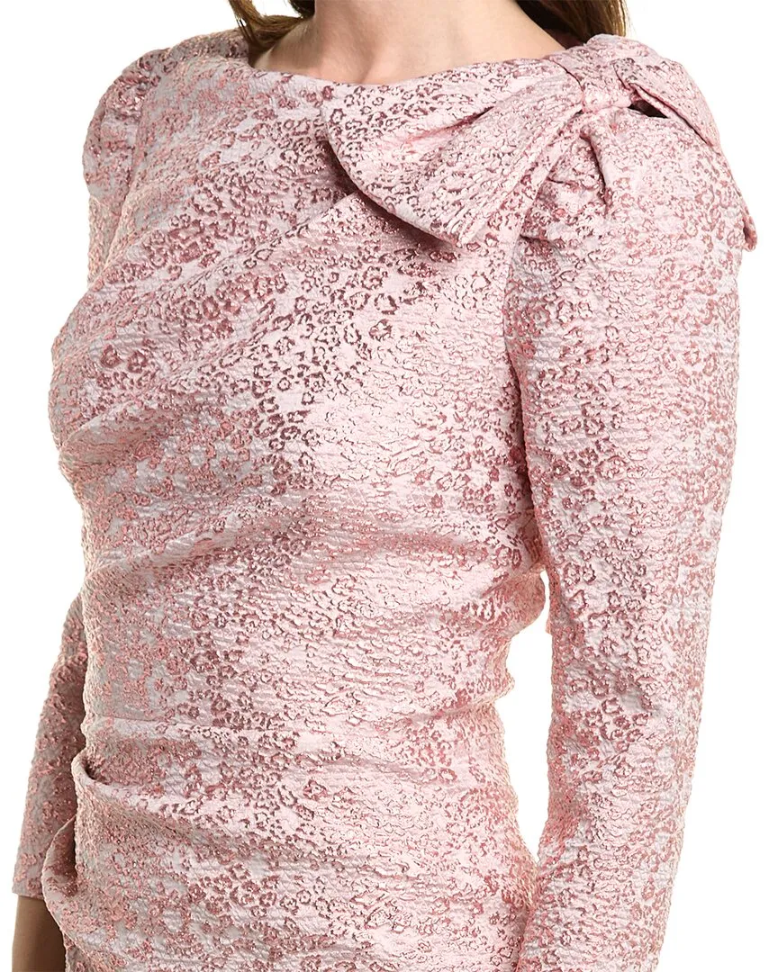 Teri Jon by Rickie Freeman Metallic Jacquard Gown