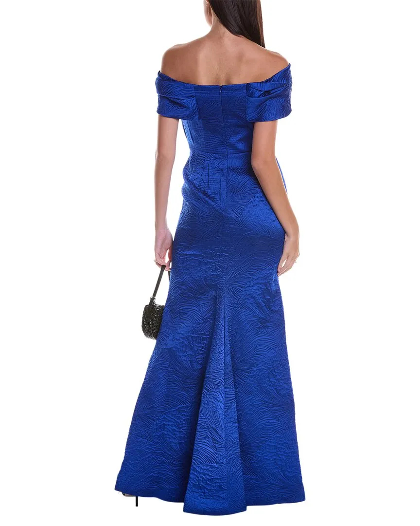 Teri Jon by Rickie Freeman Off-The-Shoulder Gown