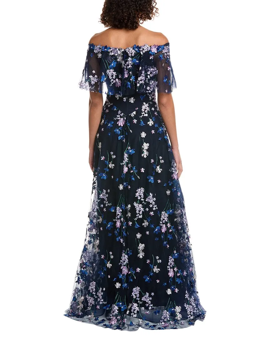 Teri Jon by Rickie Freeman Off-The-Shoulder Gown